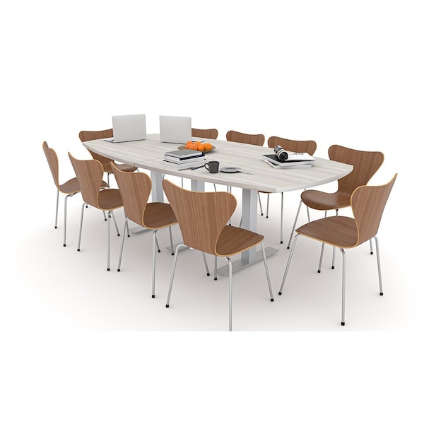 45 in W, 96 in L, 29 in H, Engineered Wood Top, White